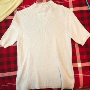 Charter Club short sleeve mock neck ribbed top